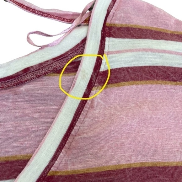 Anthropologie Pilcro Ruffled Open-Back Slouchy Oversized Shoulder Top Striped - Picture 8 of 16